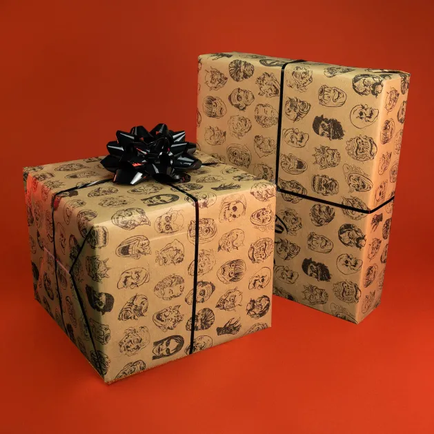 Chamber of Horrors - Vintage Monster Masks Wrapping Paper