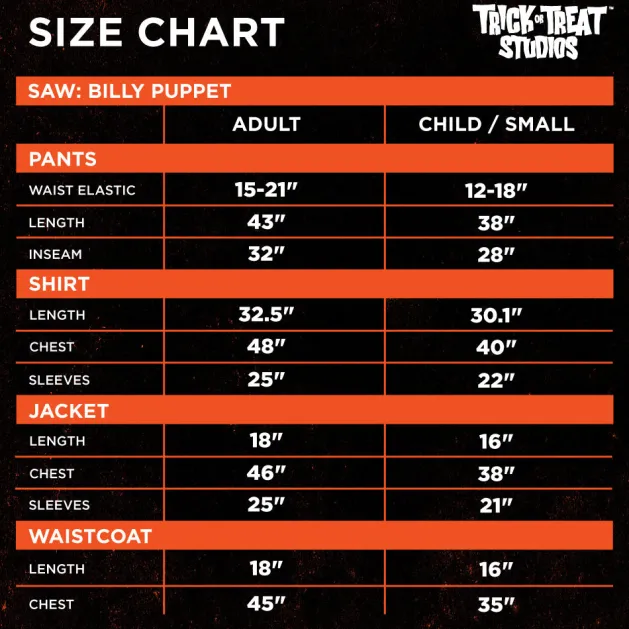 SAW - Billy Puppet Adult Costume