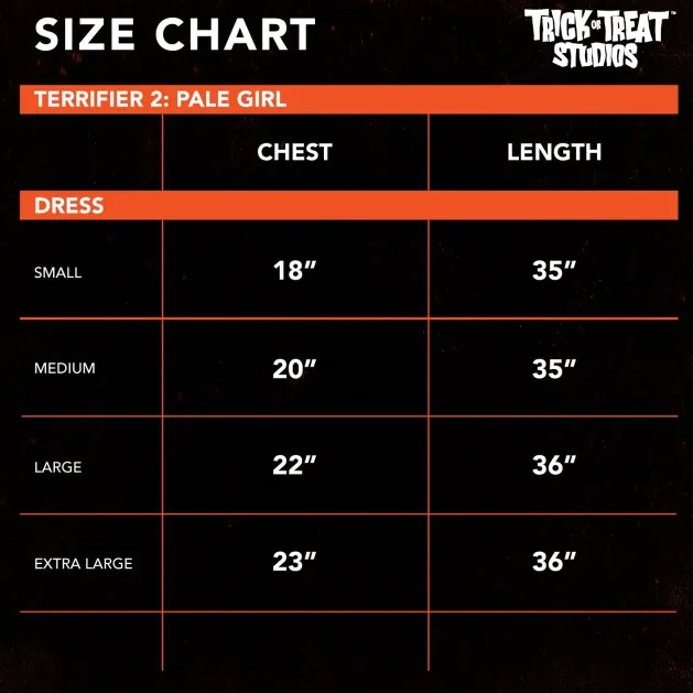 Terrifier 2- Pale Girl Costume